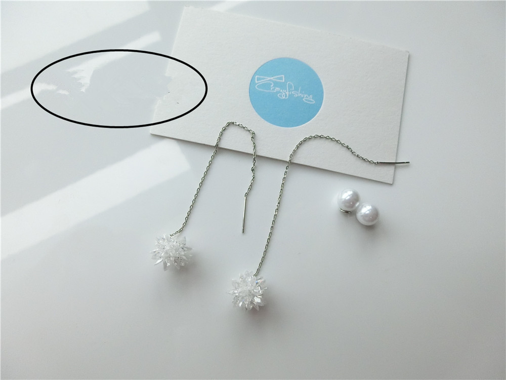 Party Jewellery Ear Line Long Earrings Crystal Snow Earring For Women Girls Pearl Zircon Jewelry 2017